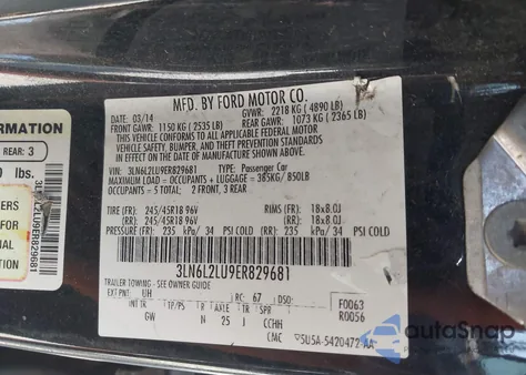 2014 Lincoln Mkz Hybrid from USA, damaged, VIN 3LN6L2LU9ER829681